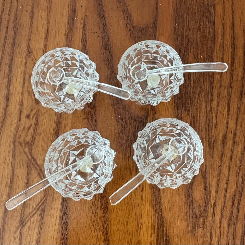 Elegant Glass Salt Cellar Set with Spoons